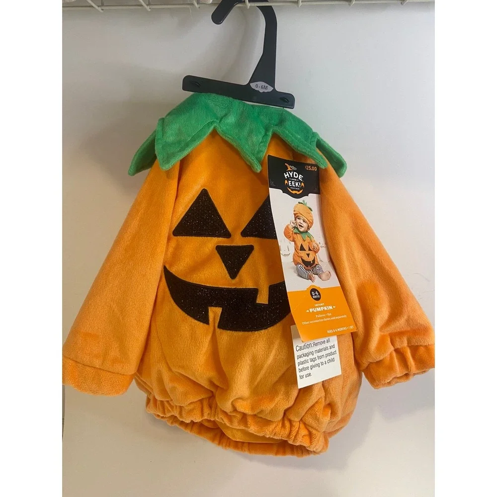 Infants Pumpkin Halloween Costume Size 0-6 Months